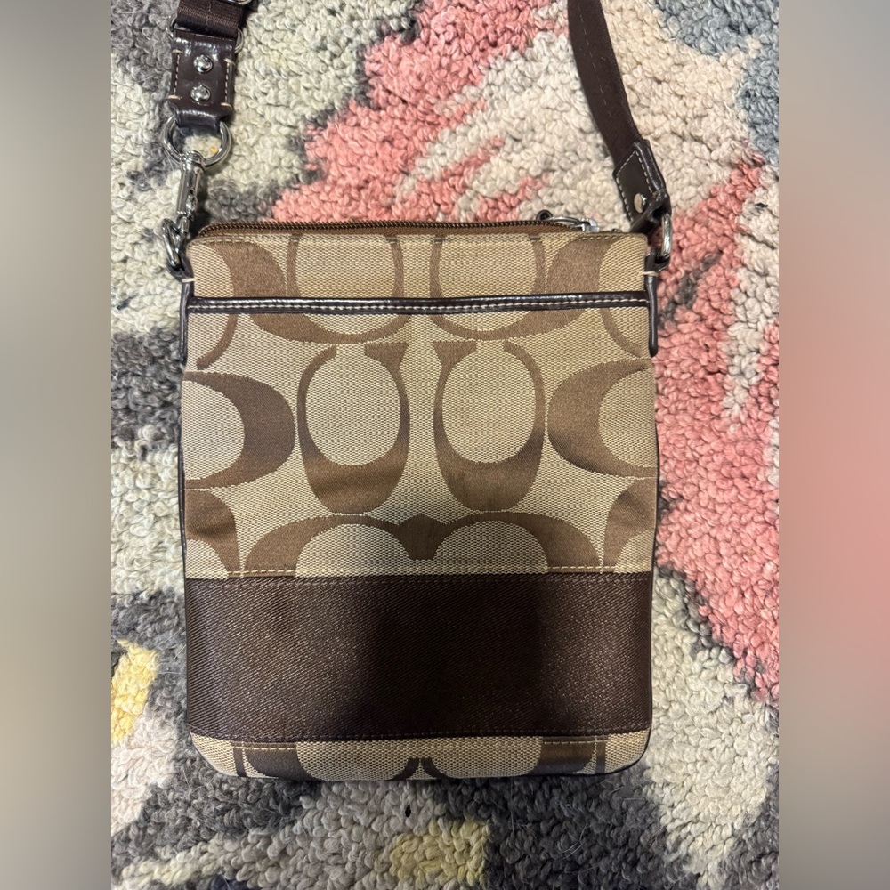 Coach Brown and Tan Crossbody Bag